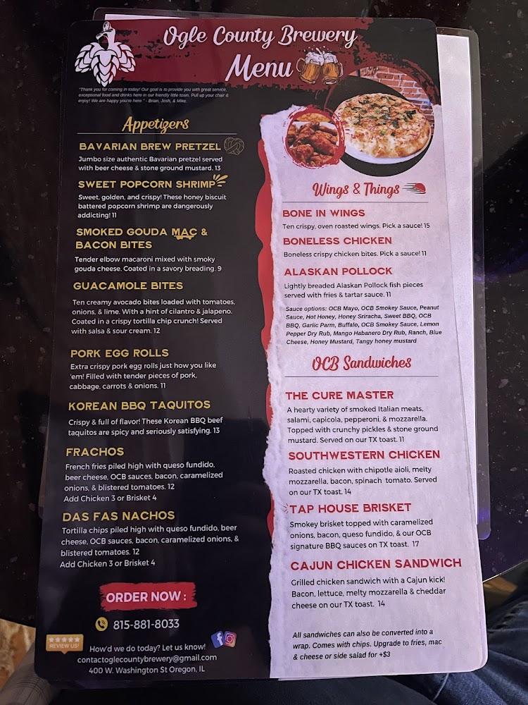 Ogle County Brewery Menu image 1